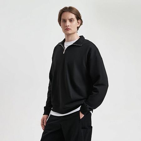 Толстовка на молнии унисекс Флоу (Flow), темно-синяя, размер 3XL/4XL
