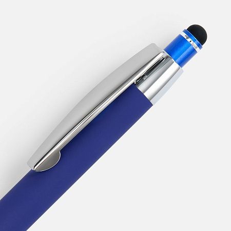 Ручка шариковая Sansen Soft Touch со стилусом, синяя