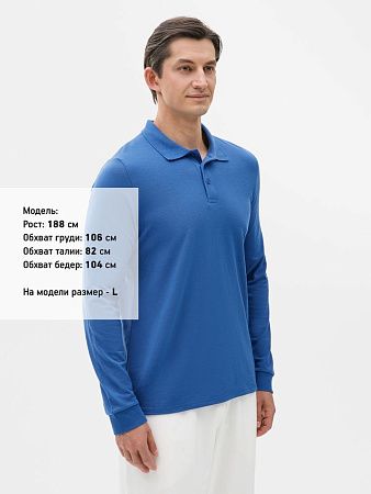 Рубашка поло с длинным рукавом Prime LSL, ярко-синяя (royal), размер M