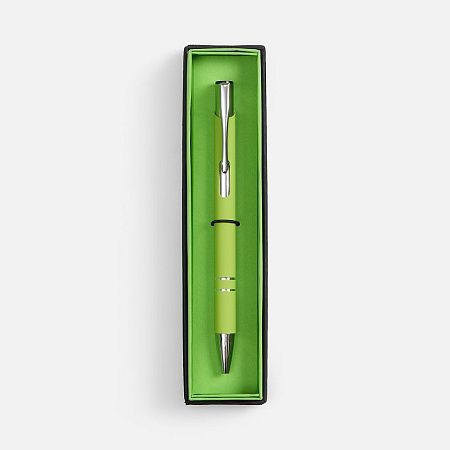 Ручка шариковая Keskus Soft Touch в футляре, зеленое яблоко