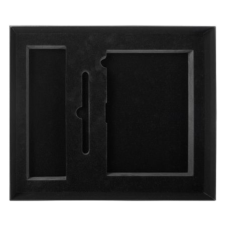 Коробка подарочная Solution Superior Alfa Soft Touch  под ежедневник, ручку и термос, 33,3*28,2*8 см, цвет черный, черный ложемент (с вырубленным ложементом)