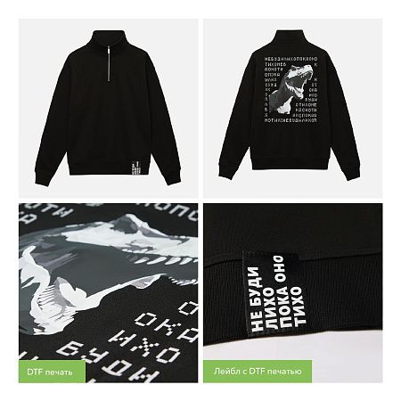 Толстовка на молнии унисекс Флоу (Flow), темно-синяя, размер 3XL/4XL