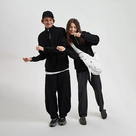 Толстовка на молнии унисекс Флоу (Flow), темно-синяя, размер 3XL/4XL