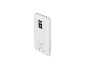 Внешний аккумулятор с дисплеем и встроенными кабелями VA2210, 10000 mAh, цвет: белый