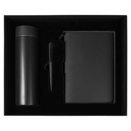 Набор подарочный Solution Superior Trio (ежедневник Flexy Latte Soft Touch, термос Positano, ручка SAMURAI Requis), черный