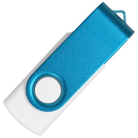 Флеш накопитель USB 2.0 Twister Сolor Mix 16GB, пластик Софт Тач/металл, белый/голубой