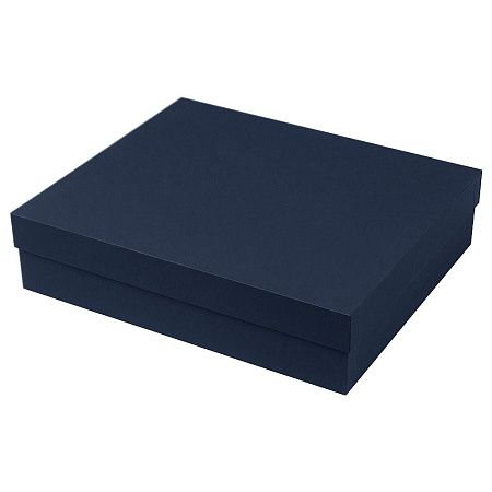 Коробка подарочная Solution Superior Alfa Soft Touch, 33,3*28,2*8 см, цвет темно-синий, черный ложемент (под индивидуальную вырубку)