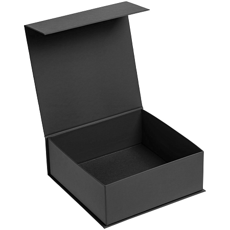 Подарочная коробка, размер 25*21*8,5 см, Solution Prestige Linen с магнитным клапаном, черная,